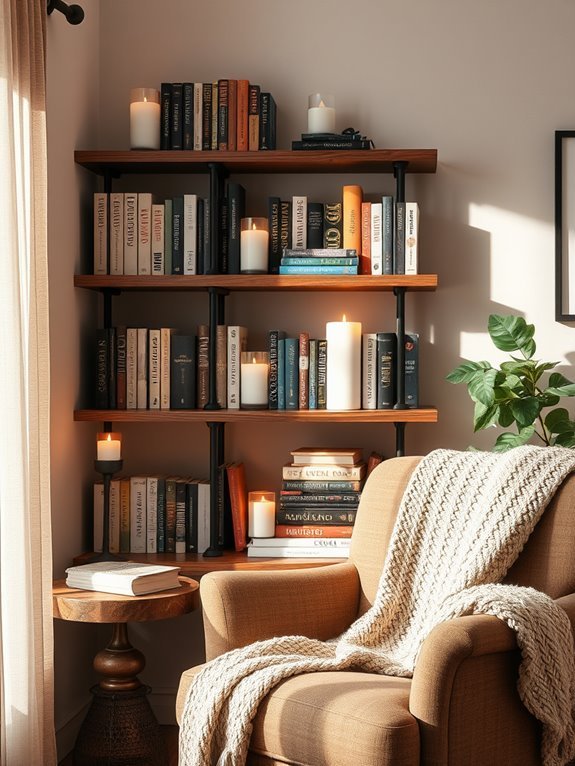 warm reading corner ambiance