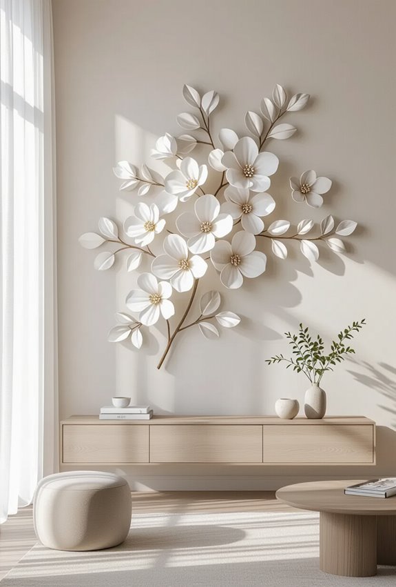 3d floral botanical petal mosaic
