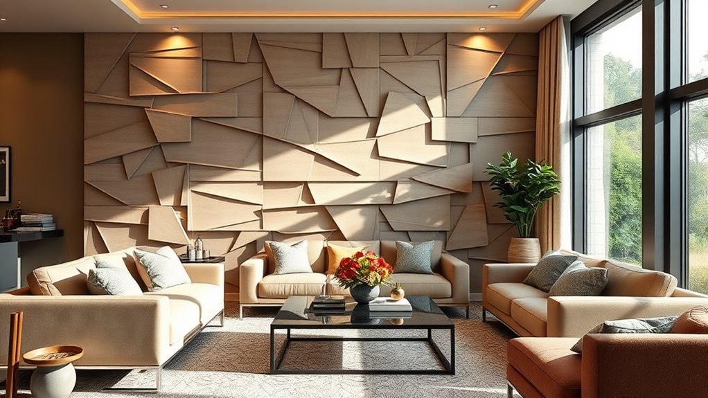 30 Stunning 3D Wall Design Living Room Ideas to Add Depth and Style