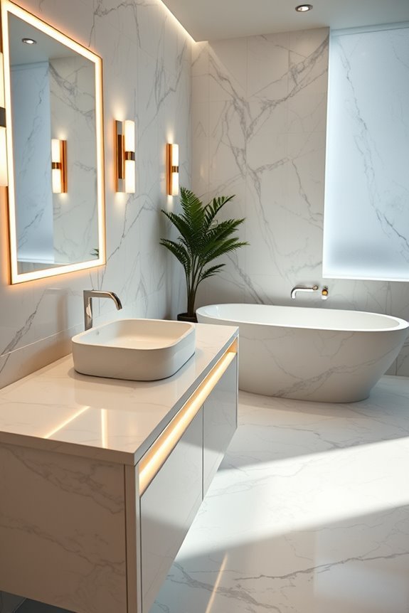 accent lighting enhances marble