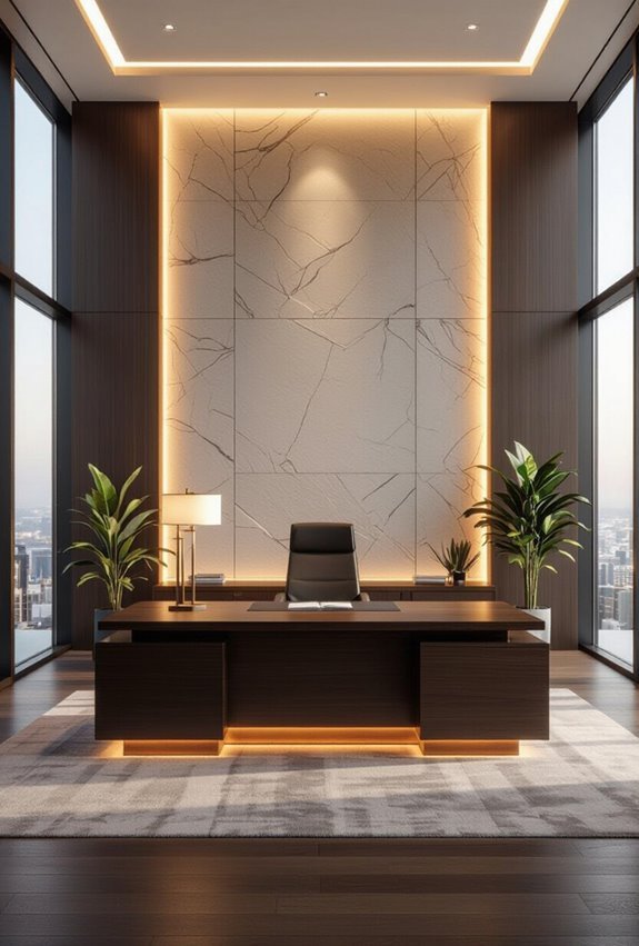 accent lighting highlights architecture