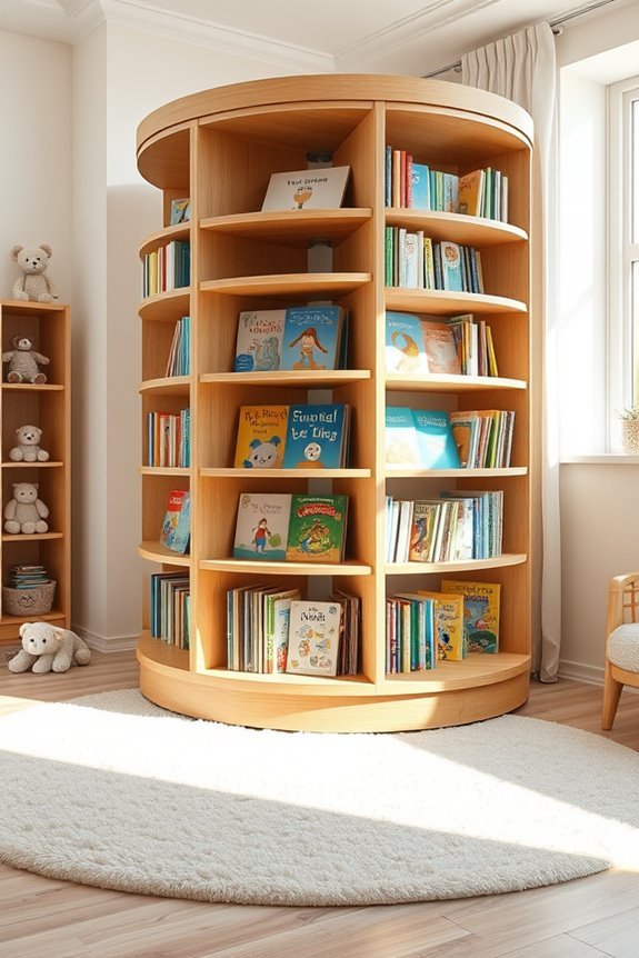 accessible rotating bookcase design