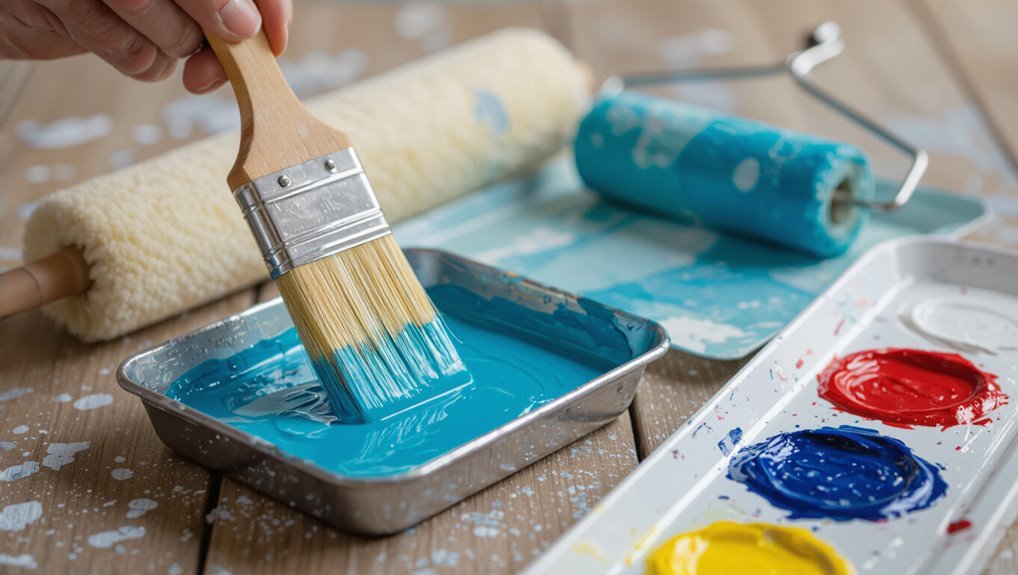 acrylic over latex painting