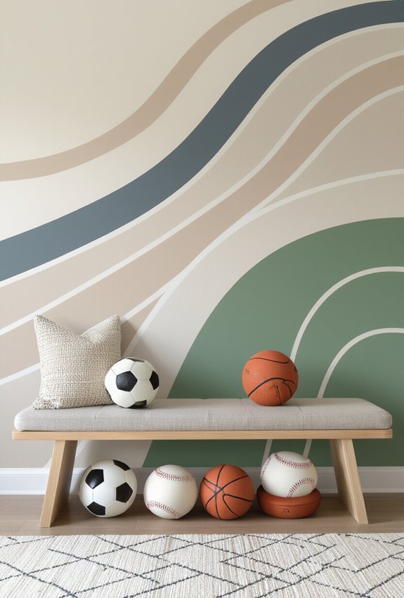 active sports inspired trophy wall