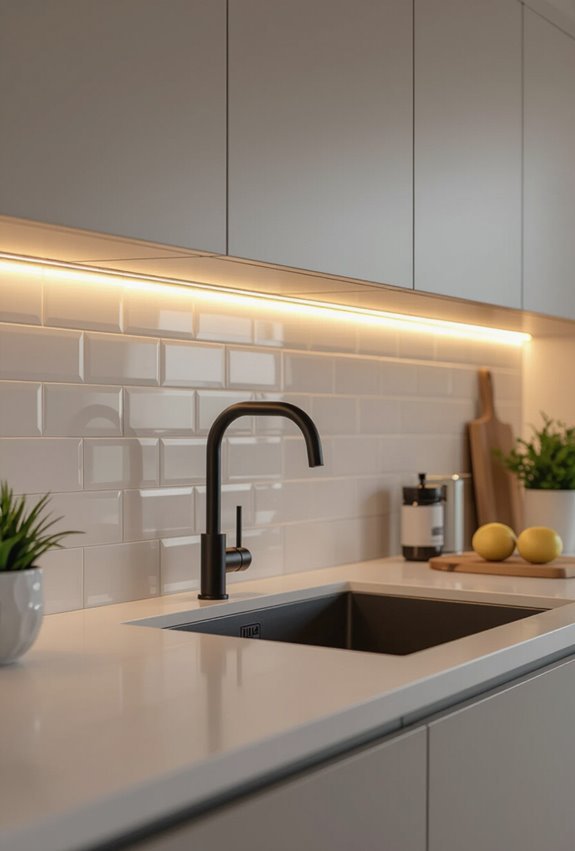 adaptive voice controlled backsplash lighting