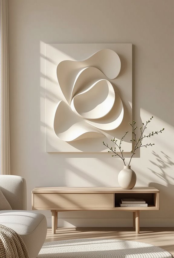 add layered sculptural wall art