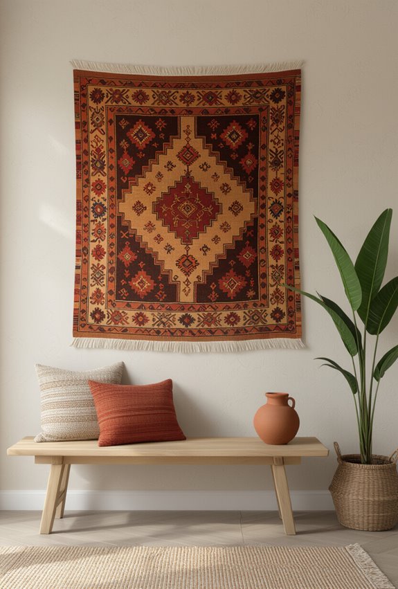 add textured cultural tapestry focal point