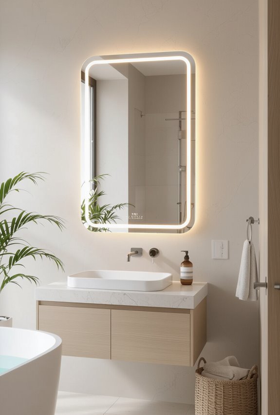 adjustable brightness led mirror