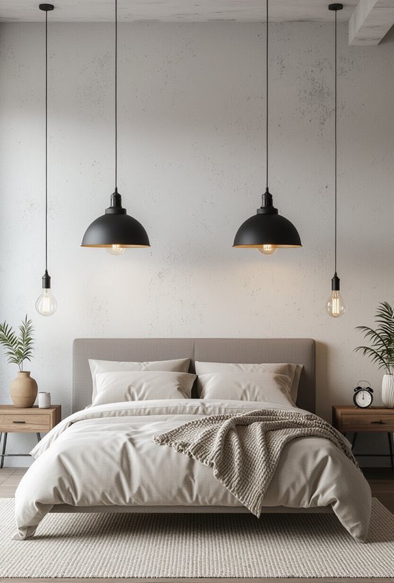 adjustable industrial pendant bedside lighting