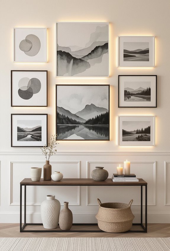 adjustable lighting enhances art