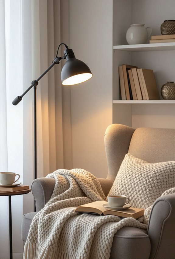 adjustable lights create cozy corners