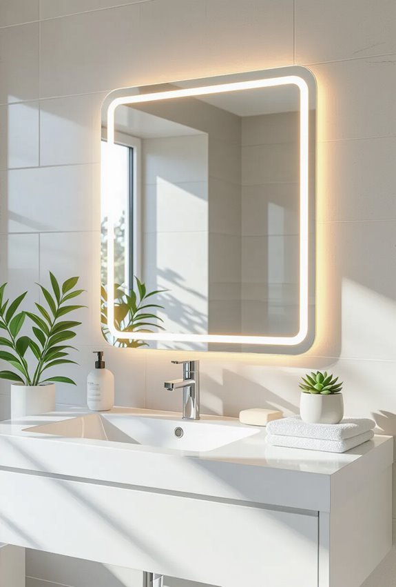 adjustable motion sensor led mirror