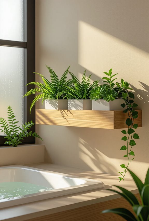 adjustable shelves with planters