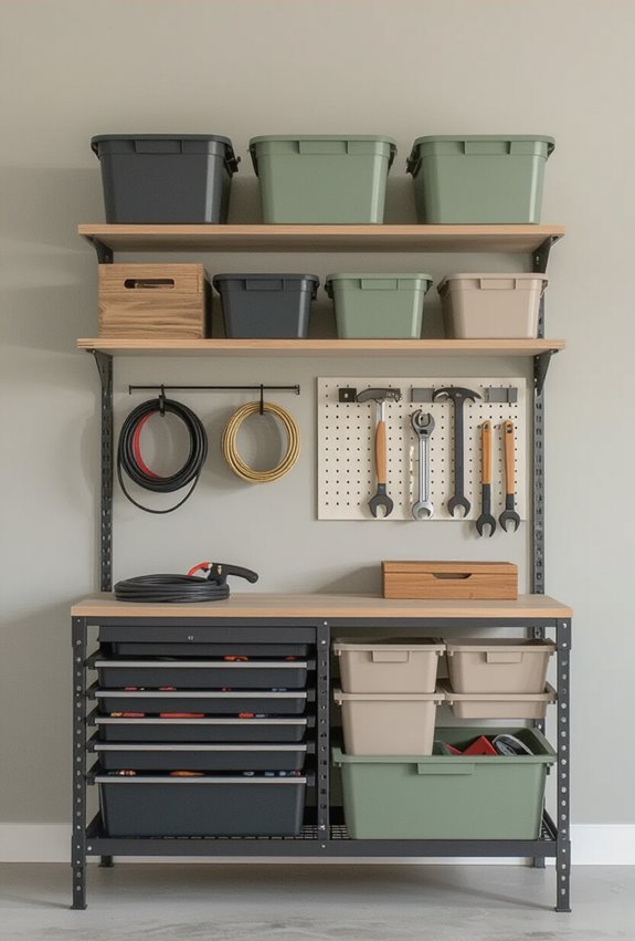 adjustable slatwall tool storage