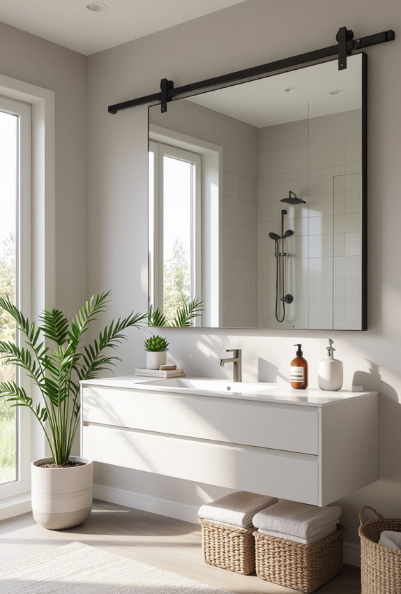 adjustable sliding mirrored wall panels