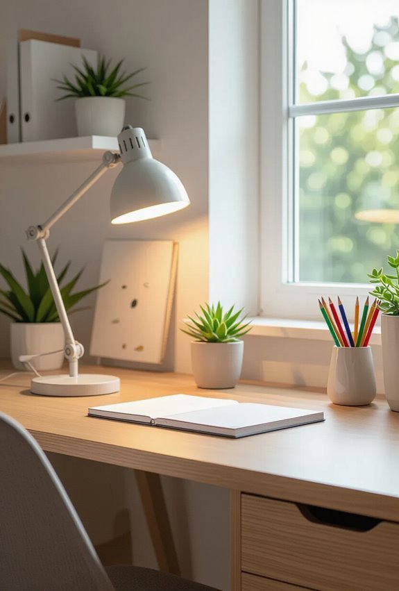 adjustable task lighting for studying