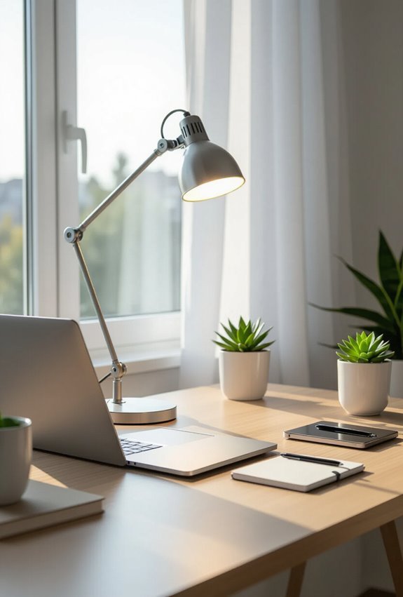 adjustable task lighting mimics daylight