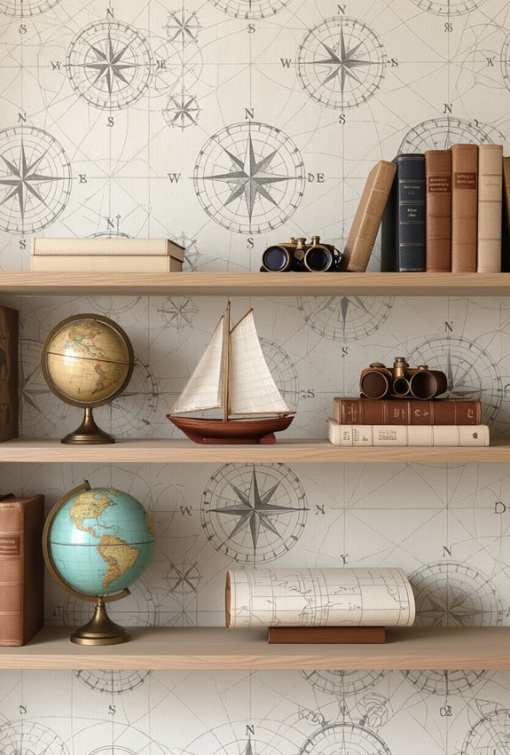 adventure themed bookshelf mural designs