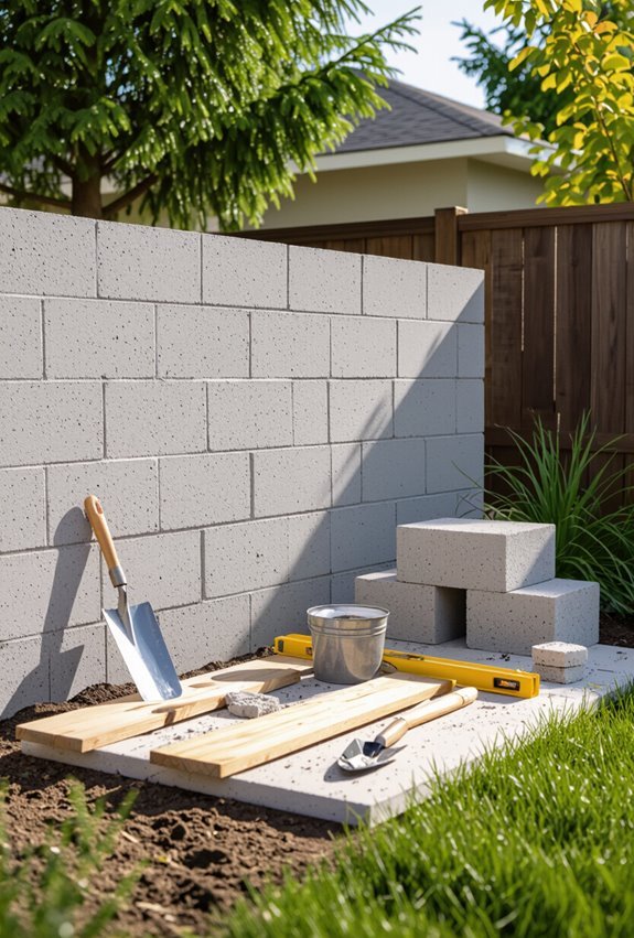 affordable durable cinder block fence