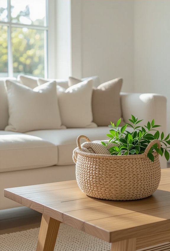 affordable woven baskets add texture