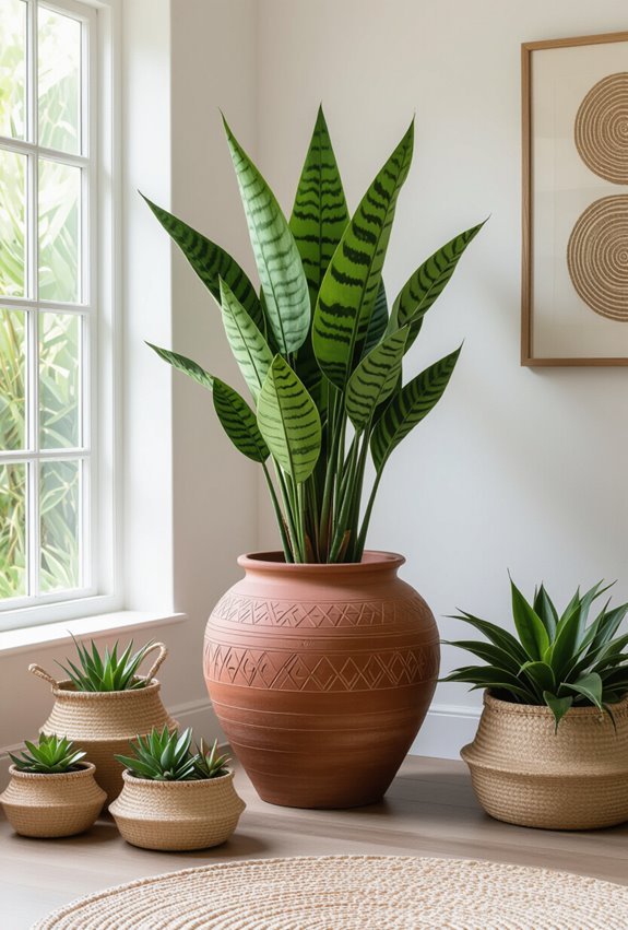 african inspired indoor plant decor