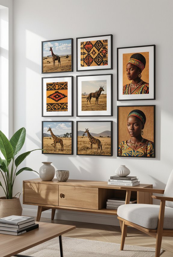 african photography gallery wall