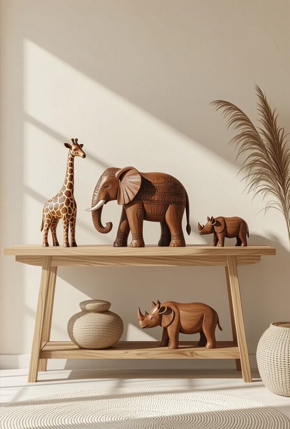african wildlife inspired decorative sculptures