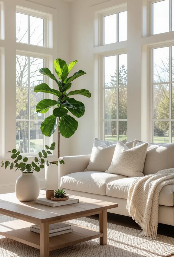 air purifying ferns enliven neutral spaces