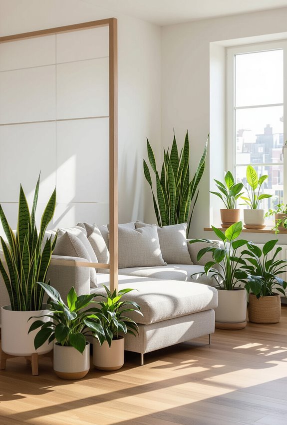 air purifying plants define spaces