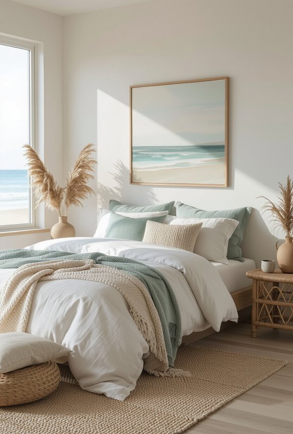 airy coastal minimal bedroom
