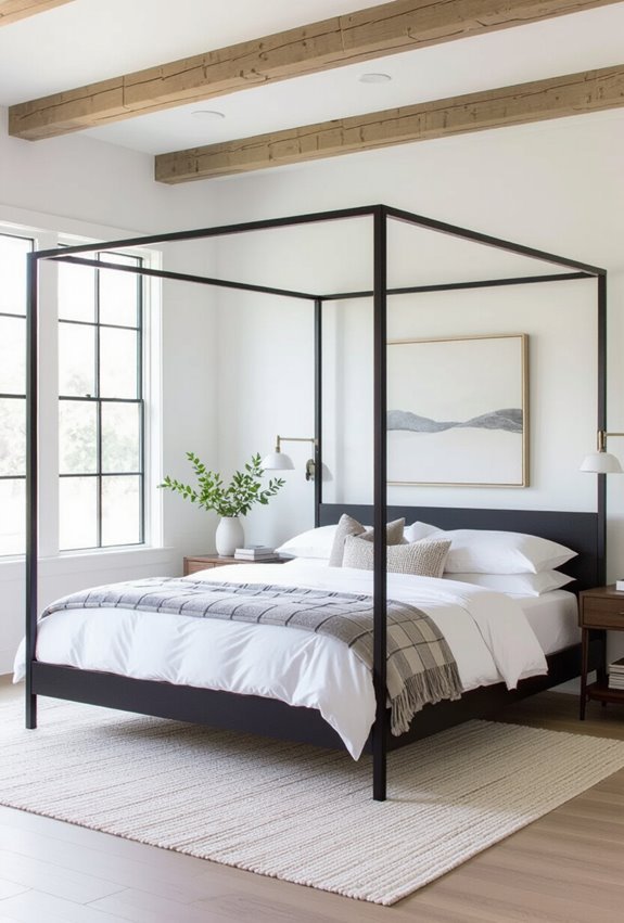 airy minimal four poster elegance