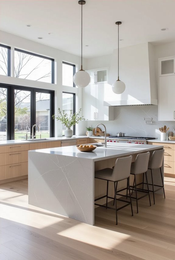 airy open concept kitchen design