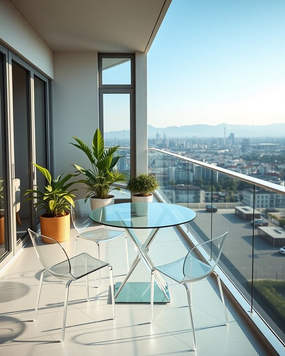 airy transparent glass furniture