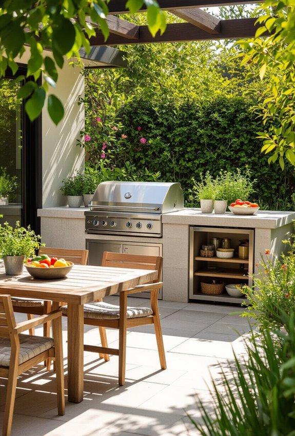 alfresco herbbeds and brazier