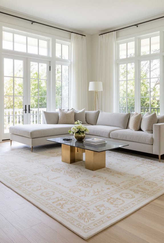 anchor space with luxurious rug