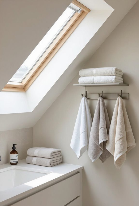 angled wall towel storage