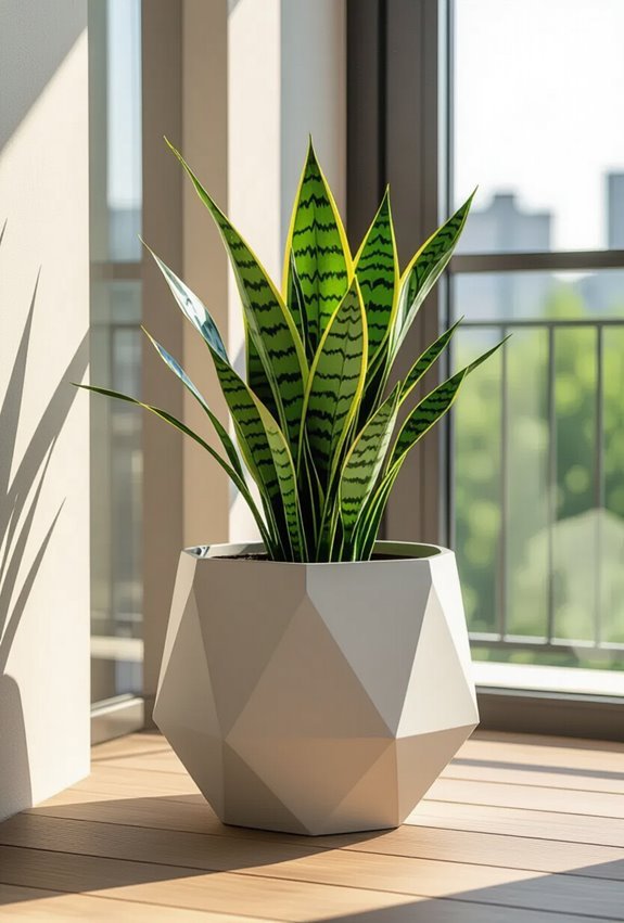angular geometric planters for balconies