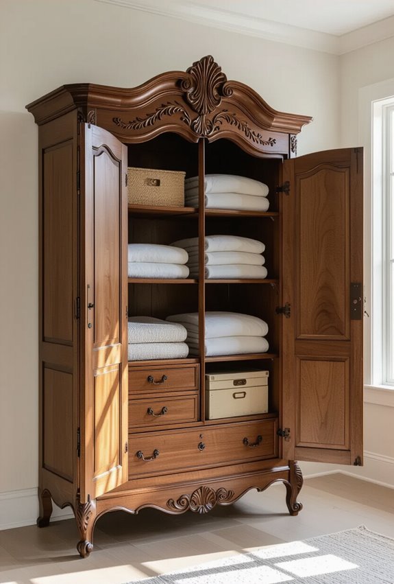antique armoires add storage