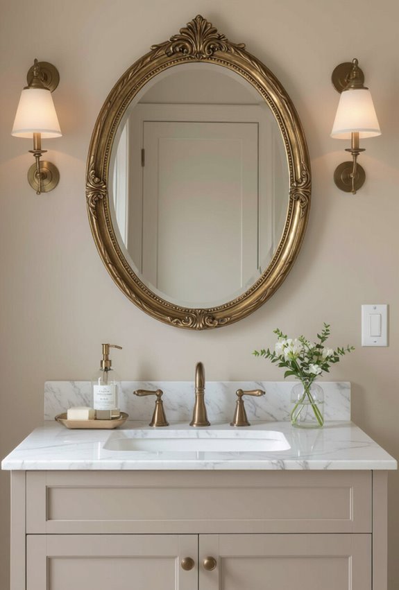 antique brass beveled mirror charm