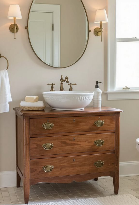 antique dresser bathroom storage