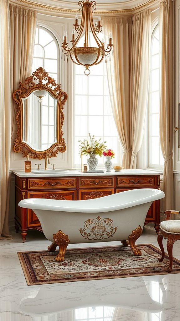 antique elegance in bathrooms