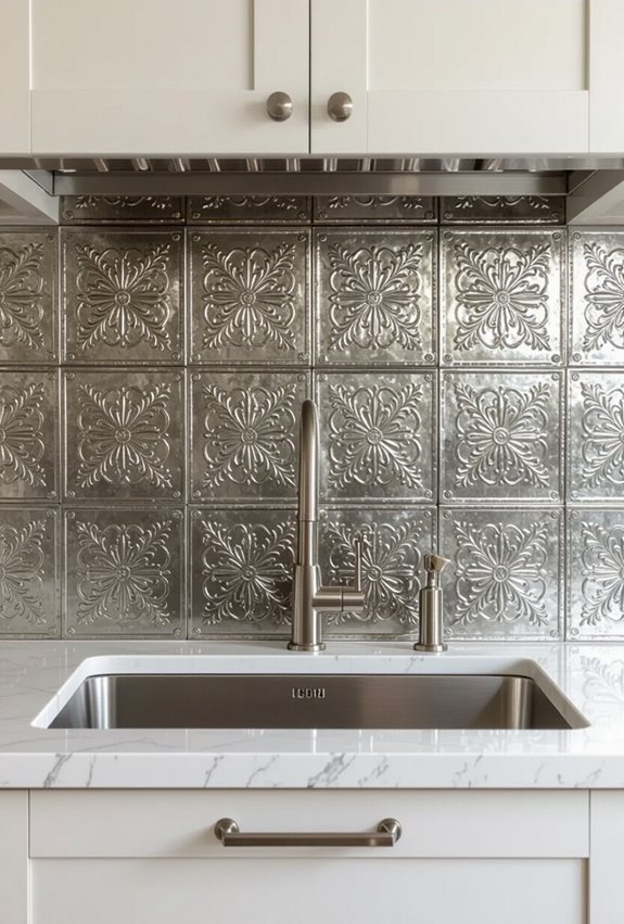 antique embossed patina tin panels
