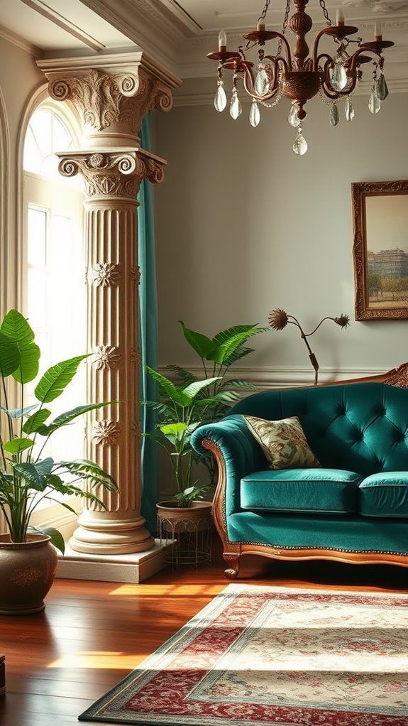 antique finished vintage columns