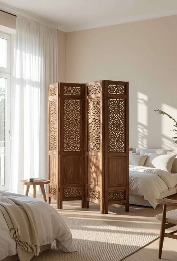 antique painted folding room screens
