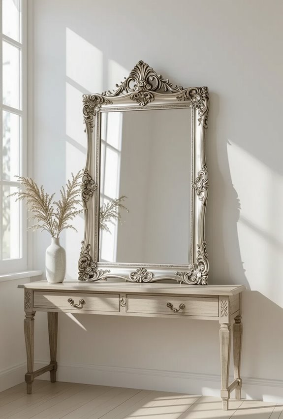 antique silver mirrors brighten rooms