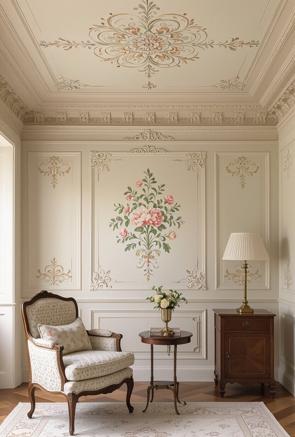 antique stenciled distressed ceiling charm