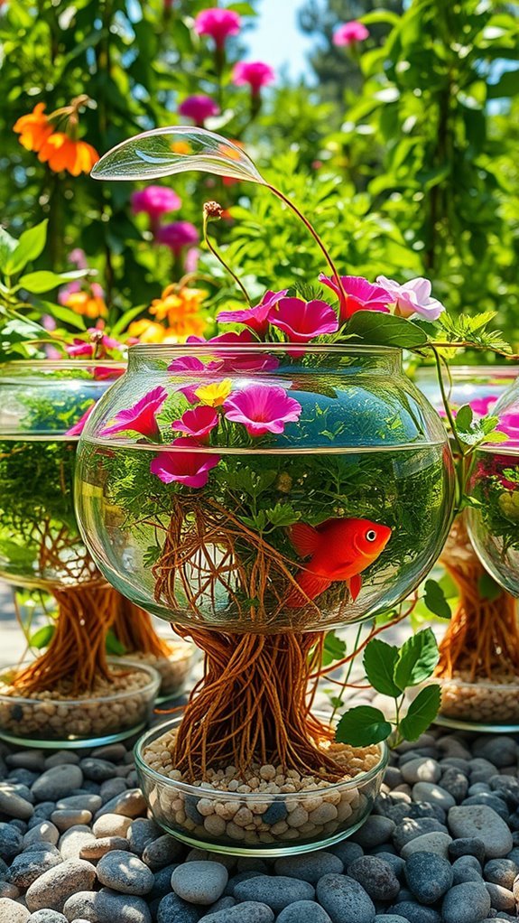 aquatic plant decorative containers
