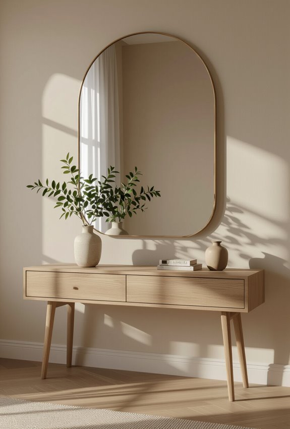 arched mirror enhances space