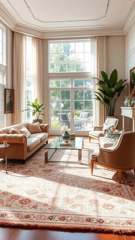 area rugs define spaces