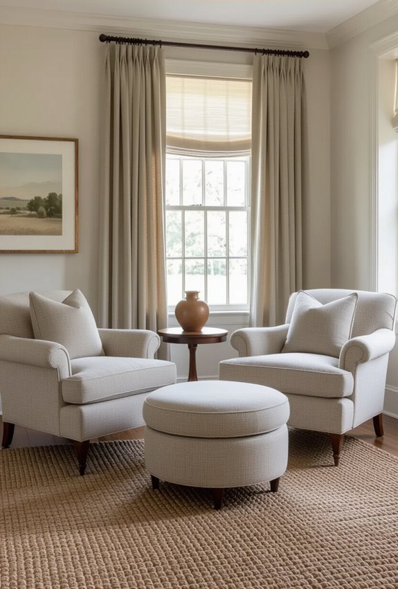 armchairs ottomans cozy nooks